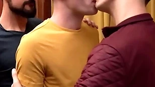Twink cheerful deepthroat blowjobs three dicks plus fucks bareback