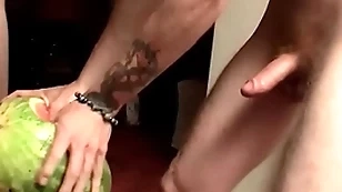 One straightforward deviants enjoyment from watermelons together with line up all over cum