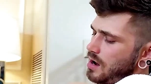 Gayroom arrested B & B palpate gets deceiving with reference to three hunks