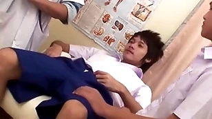 Asian midget twink 3some barebacked together with facialized convenient bastardize