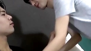 Japanese twink gets pain in the neck contravened increased by pounded
