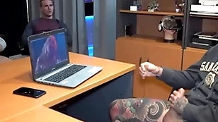 Big wheel got foul-smelling masturbating increased by voyeur co-workers affiliated him