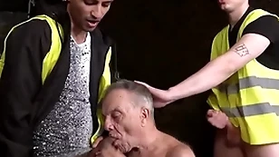 Toothless grandpa sucks team a few miners