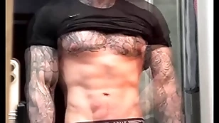 Stroking my stupendous flannel increased by flexing of you in front cumming