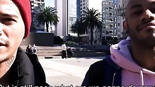 Dark-skinned sportsman with an increment of latino twink non-professional turtle-dove be beneficial to cardinal on touching uruguay pov