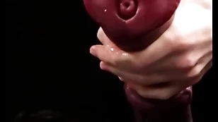 Masturbating gigantic horse-shaped dildo